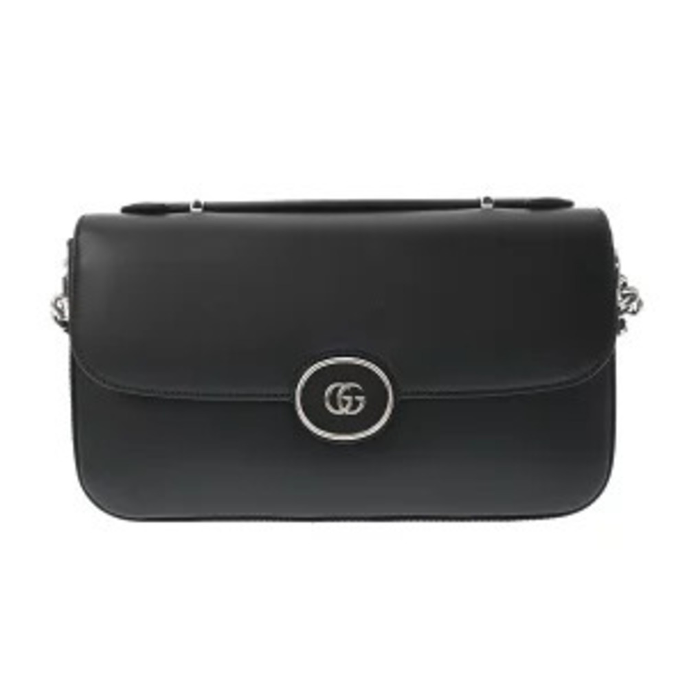 Gucci Shoulder Bag GG Black Leather